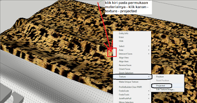 cara mengatur material di object yang tidak rata