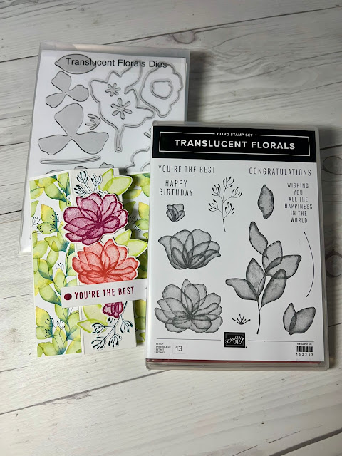 Create floral greeting cards using Stampin' Up! Translucent Floral Stamp Set and Dies