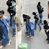 Blindfolded and barefoot, French terror train gunman led into court surrounded by bulletproof jacket-wearing officers 