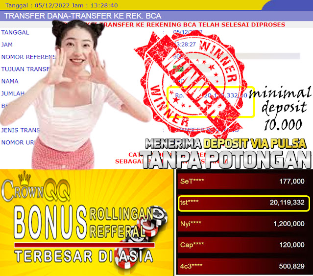 CrownQQ Agen DominoQQ BandarQ dan Domino99 Online Terbesar