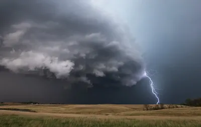 Thunderstorm in some plane region