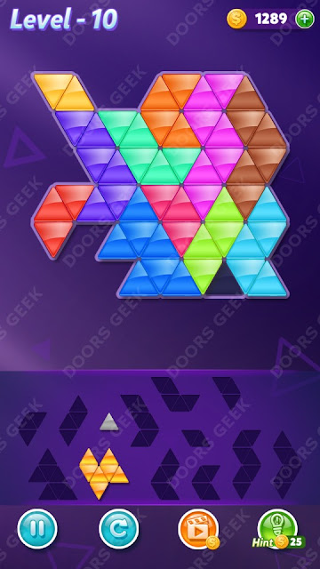 Block! Triangle Puzzle 12 Mania Level 10 Solution, Cheats, Walkthrough for Android, iPhone, iPad and iPod