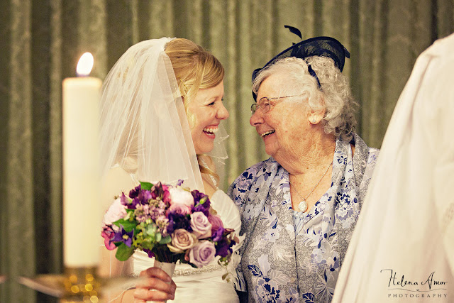 bride and grandmother after wedding ceremony at St James's Church