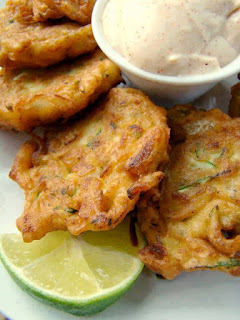 Zucchini fritters with chili lime mayo