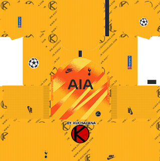 Tottenham Hotspur 2019/2020 champions league goalkeeper Kit - Dream League Soccer Kits