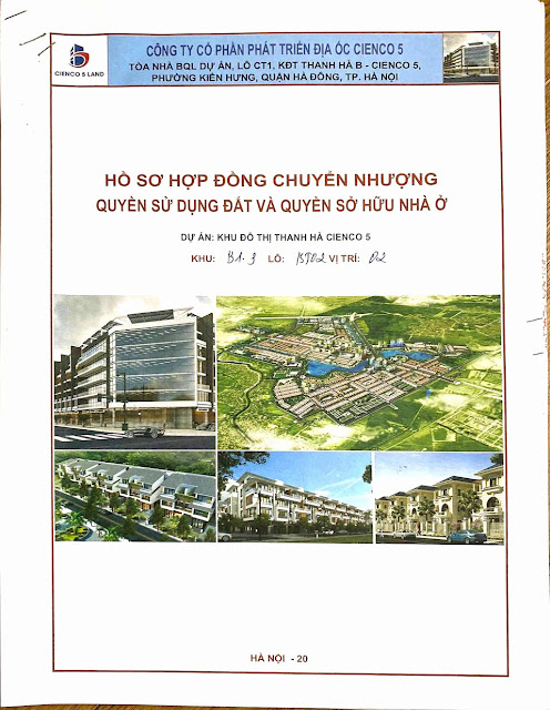 Bìa hợp Đồng Biệt Thự Thanh Hà Cienco 5