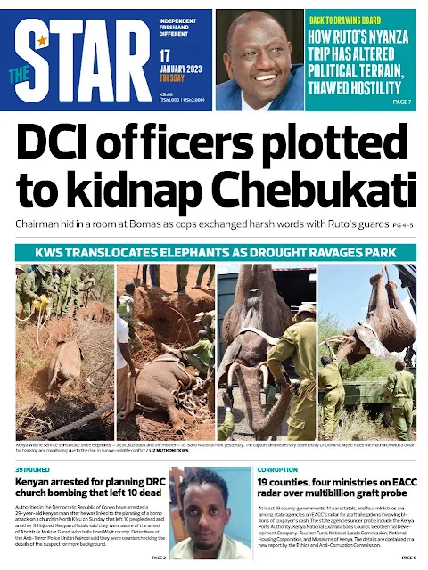 DCI wanted to kidnap chebukati, the Star Newspaper story