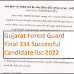  Gujarat Forest Guard Final 334 Successful Candidate list 2022 ( Van Rakshak class 3 Result 2022)