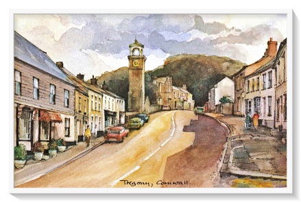 Postcard of Tregony, Cornwall from a painting