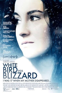 White bird in a blizzard