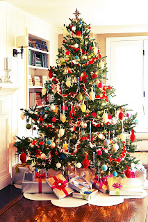 Christmas Trees with gifts at home