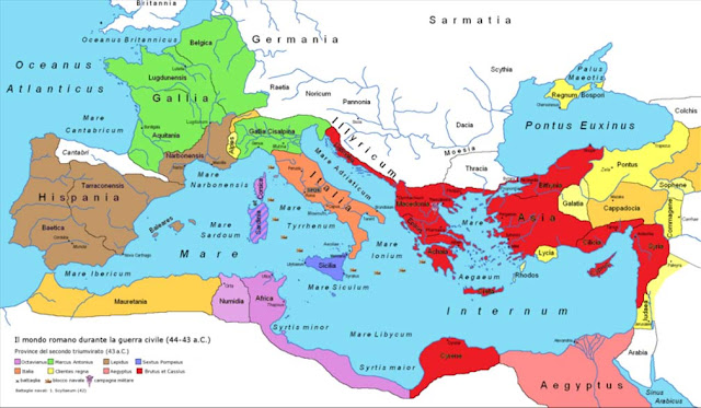 Карта Римской республики в 43 г. до н.э
