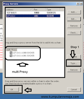 Setting Proxy Server pada proxifier