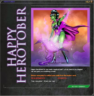 Happy Herotober from sexy green-skinned witch at Superhero City