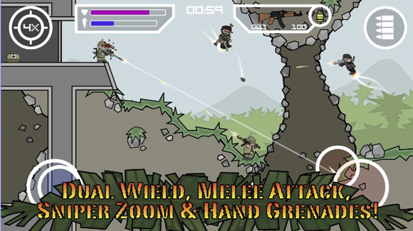 Download Doodle Army 2 Mini Militia Mod Apk v4.1.2 Pro Pack Purchase Unlimited Terbaru