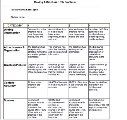 Brochure Rubric For Kids6