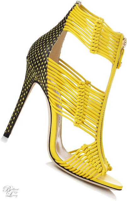 ♦Jimmy Choo yellow strappy Kattie sandals #jimmychoo #shoes #yellow #brilliantluxury