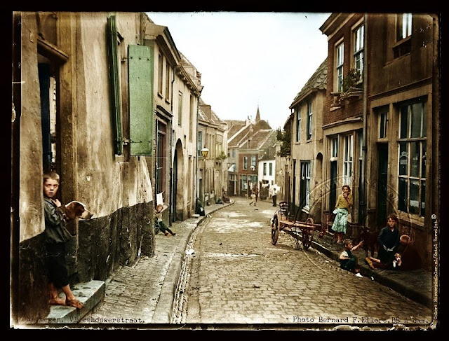 Ingekleurde foto Nijmegen, Vleeshouwerstraat