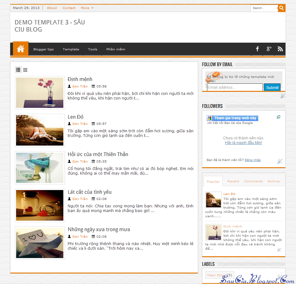 [Share] Template Blogger Giao Diện Wap/Web