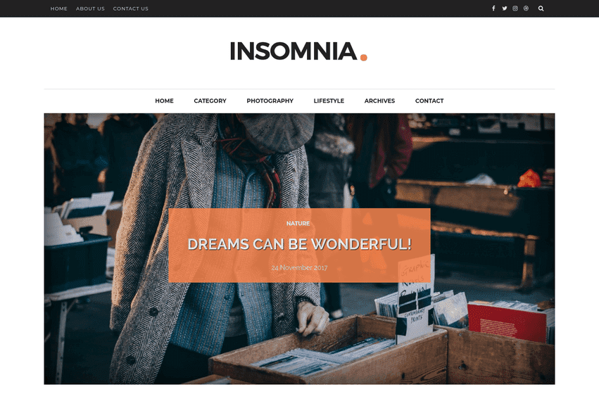Insomnia Personal Blogger Template