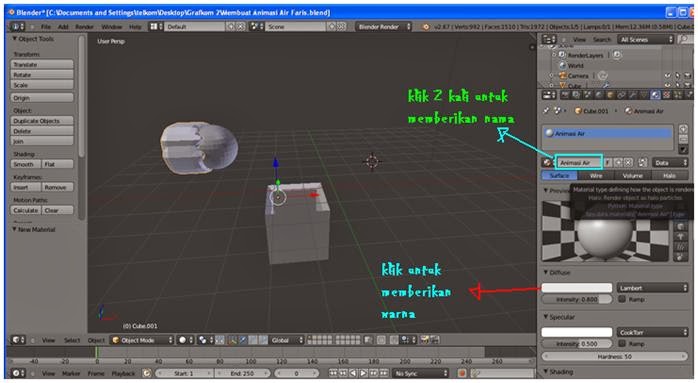 Cara Membuat Animasi Air Mancur Menggunakan Aplikasi Blender 3 Dimensi