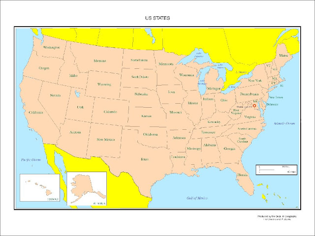 United States Of America Map Labeled 