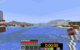 Minecraft 俊敏のポーション(Potion of Swiftness) + 氷 + 徒歩で移動すると13秒掛かる