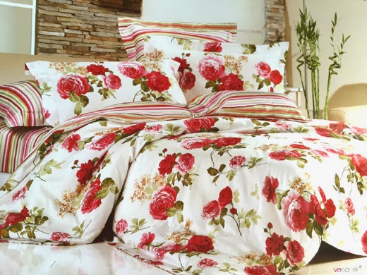 Sprei Jepang Motif Bunga Rose Merah