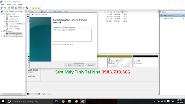 Gộp ổ cứng trong win 10 - H19