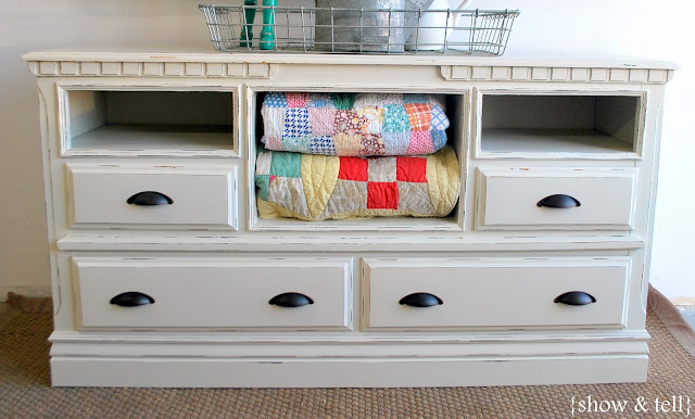 Before &amp; After – dresser turned TV console Sweet 