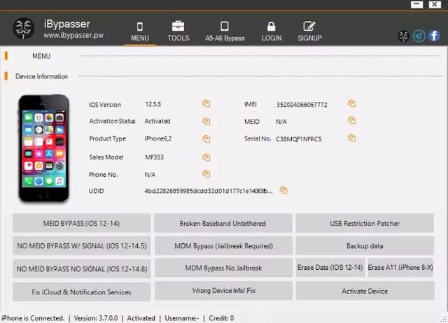 iBypasser v3.7 iCloud Bypass Tool