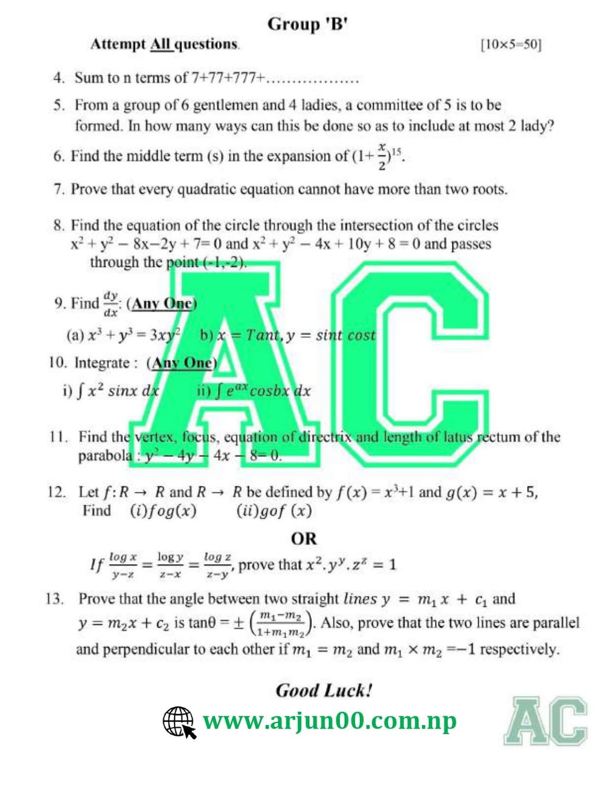 Question Bank of Engineering Mathematics I :- 2082 to 2075  Paper, first Semester , Engineering All, CTEVT , diploma, Eng. Mathematics I New Question , Question Bank of 1st Semester, All First Semester Question Paper, All  First Semester Solution , Engineering Mathematics I :- 2081 Question Paper , CTEVT , arjun00 , Engineering Mathematics I :- 2080 Question Paper , Engineering Mathematics I :- 2079 Question Paper ,  Engineering Mathematics I :- 2078 Question Paper ,  Engineering Mathematics I :- 2076 Question Paper , www.arjun00.com.np , New Model Question paper, Engineering Mathematics I : 2082 Question Paper