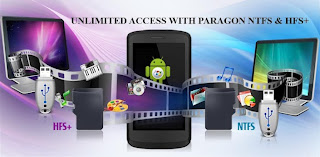 Paragon NTFS & HFS+ mounts almost any external hard drive on a phone or tablet