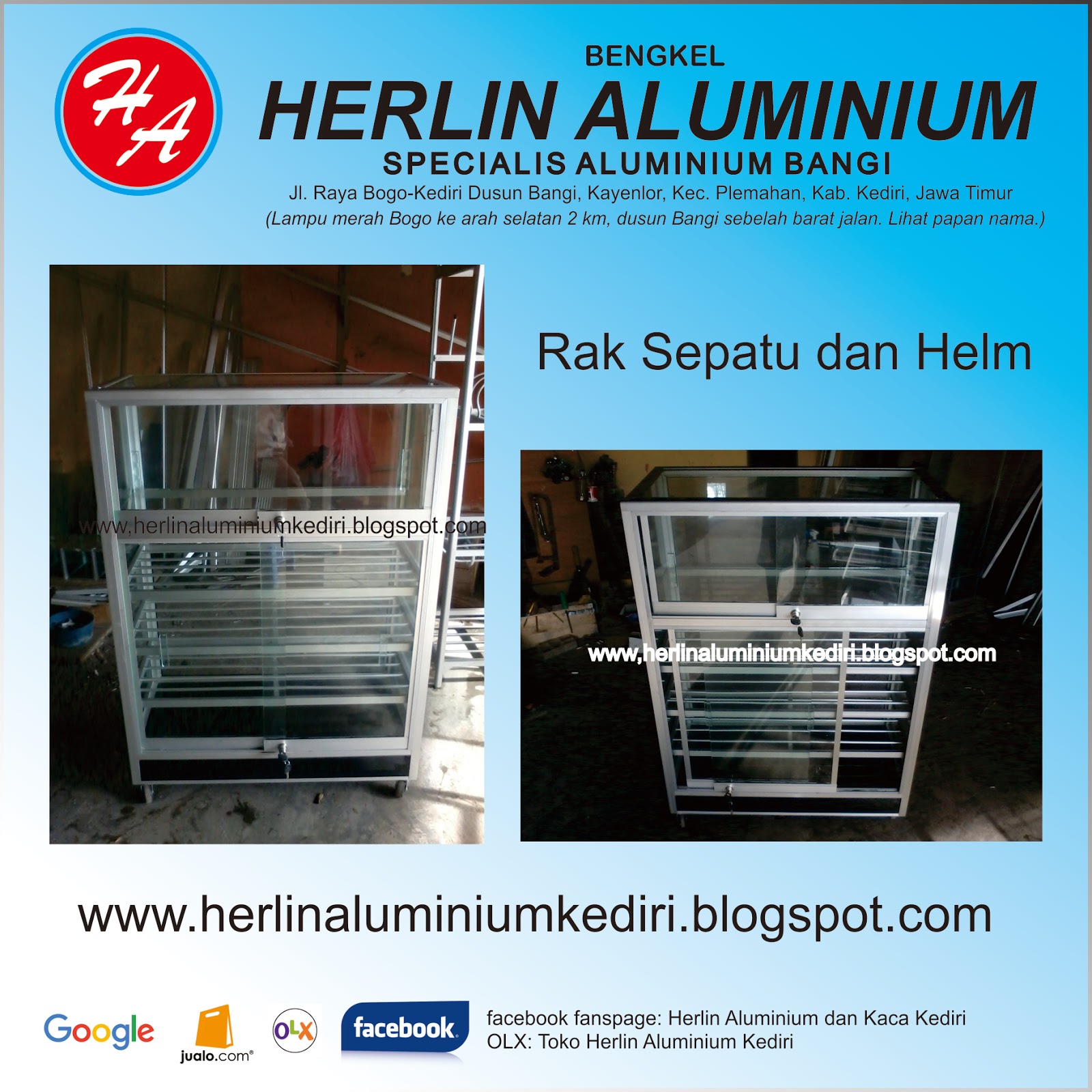 Jual Rak  Sepatu  Aluminium  Kediri Jombang Malang  Mojokerto 