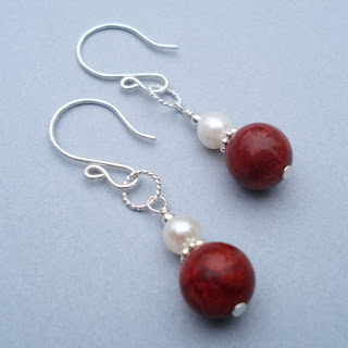 Red Coral Earrings from Alison Kelly Designs