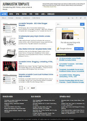 Jurnalistik Template  - Simple SEO Friendly Blogger Template Terbaru