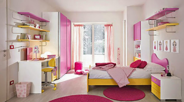 Kamar Tidur Anak Perempuan Minimalis Warna Pink