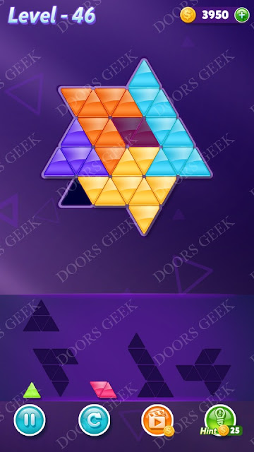 Block! Triangle Puzzle 6 Mania Level 46 Solution, Cheats, Walkthrough for Android, iPhone, iPad and iPod