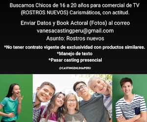 CASTING PERÚ: Se buscan CHICOS, CHICAS de 16 a 20 años para COMERCIAL de TV