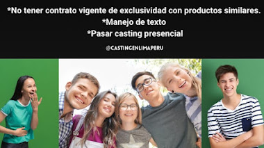 CASTING PERÚ: Se buscan CHICOS, CHICAS de 16 a 20 años para COMERCIAL de TV