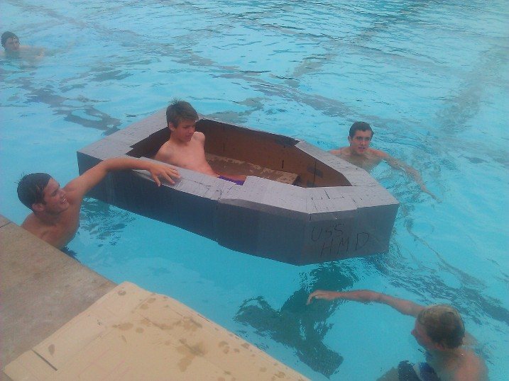 Cardboard Boat in the Water