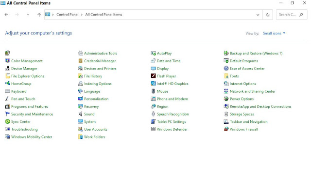 Control Pannel Windows 10