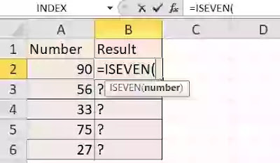 ISEVEN function in excel in hindi