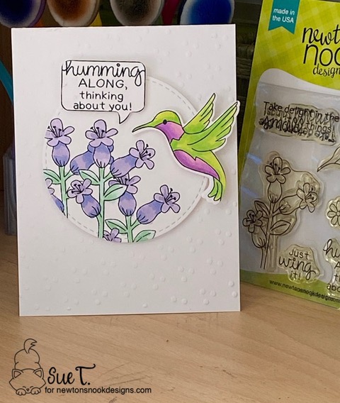 Humming along by Sue features Hummingbird, Circle Frames, and Speech Bubble by Newton's Nook Designs; #inkypaws, #newtonsnook, #cardmaking