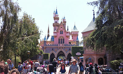 Sleeping Beauty Castle Disneyland back courtyard reverse