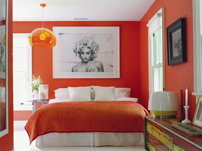 habitación color naranja