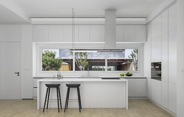 white minimalist kitchen design