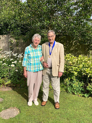 Eric with his wife Barbara on the occasion of him being presented with the President’s Medal of the Royal Society of Biology in July 2022
