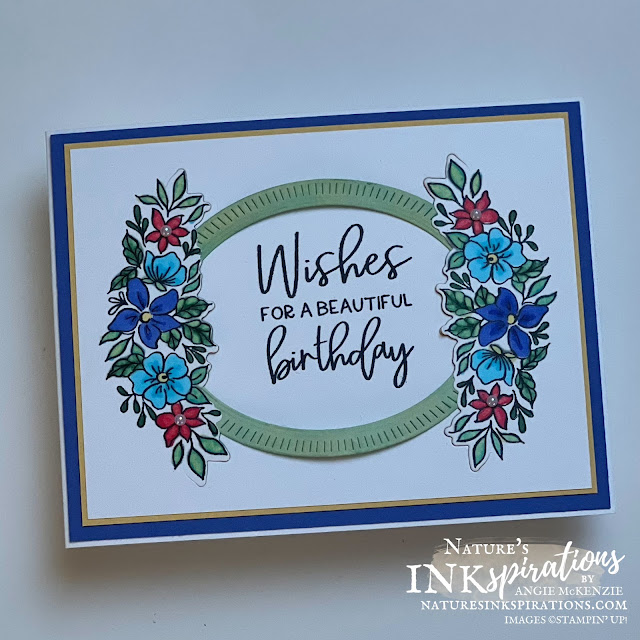 Framed Florets Milestone Birthday Card (front) | Nature's INKspirations by Angie McKenzie