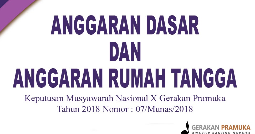 AD ART Gerakan Pramuka  Tahun 2021 Terbaru  Kwartir 